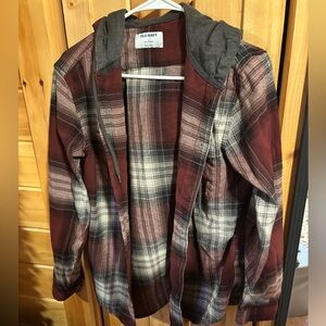 Men’s Button up hooded flannel